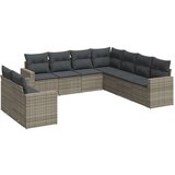  9-dijelni set vrtnih sofa od poliratana s jastucima sivi | shoptok.hr