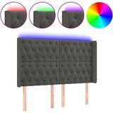 The Living Store led posteljno vzglavje temno sivo 163x16x118/128 cm žamet - led vzglavje, (21418447) | Shoptok.si