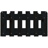 vidaXL Vrtno korito z ograjico črn 60x30x30 cm trdna borovina | Shoptok.si