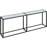 vidaXL Konzolni stol boja bijeli mramor 220x35x75 5 cm kaljeno staklo | shoptok.hr
