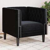  Chesterfield sofa stolica Crna 71 x 74.5 x 70.5 cm Baršun | shoptok.hr