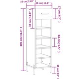 Ormarić Omarica za čevlje črna 30x35x105 cm inženirski les, (20796046) | Shoptok.si