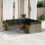 vidaXL 8-dijelni set vrtnih sofa od poliratana s jastucima sivi | shoptok.hr