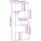 Ormarić za knjige bijeli 67 x 24 x 161 cm od konstruiranog drva | shoptok.hr