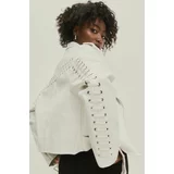 Answear Lab Biker jakna ženska, bela barva
