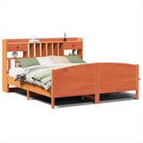  Knjižna postelja brez vzmetnice vošč. rjava 200x200 cm borovina, (21611325) | Shoptok.si