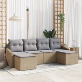 vidaXL 6-dijelni set za vrt s jastučićima bež poli ratana | shoptok.hr