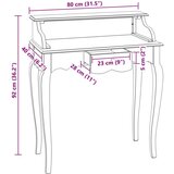  Stol s ladicama Bijelo 80 x 40 x 92 cm Čvrsto mahagonijsko drvo | shoptok.hr