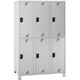 eurokraft pro Garderobna omara s polvisokimi predelki, VxŠxG 1800 x 1200 x 500 mm, 6 predelkov, cela svetlo siva | Shoptok.si