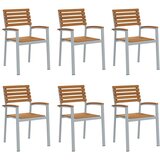  Vrtna stolica 6 pcs Smeđa 56 x 57 x 87 cm Čvrsto drvo akacije | shoptok.hr