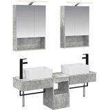  Set ormarića za kupaonicu 5 pcs Betonska siva 50 x 14,5 x 70 cm Cene