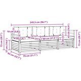  Set vanjskih sofa 3 kom. Bijela i svjetlosiva Poliester | Eponuda.ba