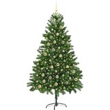 vidaXL Božično drevo med 300 LED z stojalom Zelena 180 cm PE | Shoptok.si