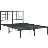 Metalni Kovinski posteljni okvir z vzglavjem črn 120x190 cm | Shoptok.si