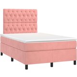  Box spring s madracem LED ružičasti 120x200cm baršunasti | shoptok.hr