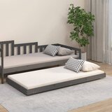 vidaXL Posteljni okvir siv 75x190 cm trdna borovina Cene