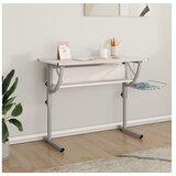  Delovna miza bela in siva 110x53x(58-87) cm inžen. les in jeklo | Shoptok.si