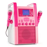 Auna KA8P-V2 BK, ružičasta, karaoke sustav s CD playerom, AUX, 2 mikrofona