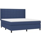  Box spring postelja z vzmetnico LED modra 160x200 cm blago, (20899491) | Shoptok.si