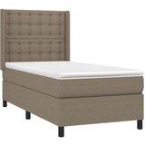  Box spring postelja z vzmetnico LED taupe 100x200 cm blago | Shoptok.si