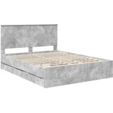  Krevetna konstrukcija s ladicama Betonski sivi 150 x 200 cm | shoptok.hr