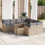 vidaXL 9-dijelni set vrtnih sofa s jastucima bež od poliratana | shoptok.hr