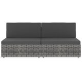  Modularni dvosjed od poliratana sivi | shoptok.hr