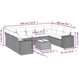 vidaXL 10-dijelni set vrtnih sofa s jastucima crni od poliratana | shoptok.hr