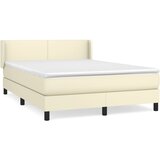 vidaXL Box spring postelja z vzmetnico krem 140x190 cm umetno usnje, (20900566) | Shoptok.si