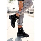 Boto Women's Faux Suede Lined Lace-Up Ankle Boots Black Jailina | Shoptok.si