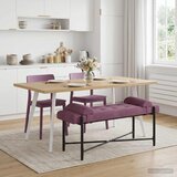  Klupa s gumbima i jastučićima Ljubičasta 110 x 40 x 46 cm | Eponuda.com