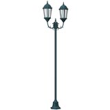 Lampa za vrt na postolju 2-lampe E27 Zelena 220 cm Aluminij | shoptok.hr
