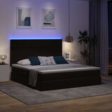  LED krevet za pohranu s madracem Crna 180 x 200 cm Baršun | shoptok.hr