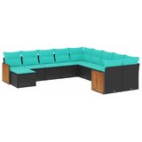  11-dijelni vrtni set s jastucima crni poliratan | shoptok.hr