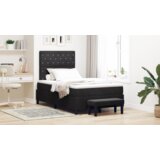 vidaXL krevet s kutijom s madracem i klupom Crn 120x190 cm Baršun | shoptok.hr