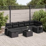 vidaXL 8-dijelni set vrtnih sofa od poliratana s jastucima crni | shoptok.hr