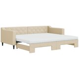  Dnevni krevet na razvlačenje s madracima krem 90x200 cm tkanina | shoptok.hr