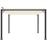  Sjenica s rešetkastim krovom 3 x 3 m krem tkanina i aluminij | shoptok.hr