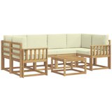 vidaXL Zunanja garnitura za sedenje z blazino 7 pcs Bela in krem, (5000281854) | Shoptok.si