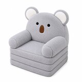  Koala 2-in-1 Reclining Sofa Armchair for Children Soft Plush Gray | Shoptok.si