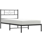 Metalni okvir za krevet s uzglavljem crni 80x200 cm | shoptok.hr