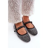 Boto Eco Suede Ballerina Flats Adorned with Jet Black Tinara | Shoptok.si