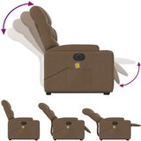  Električni masažni naslonjač na podizanje od tkanine smeđi | Eponuda.com