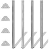 vidaXL 242138 4 Height Adjustable Table Legs Brushed Nickel 1100 mm | shoptok.hr