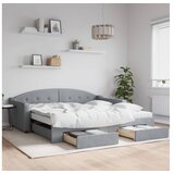 vidaXL Dnevni krevet na razvlačenje svjetlosivi 100x200 cm od tkanine | shoptok.hr