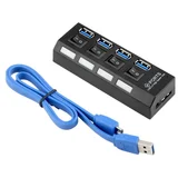 USB Hub 4-port USB 3.0, Crni