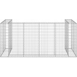 vidaXL Gabionska stena za koše za smeti pocinkano jeklo 250x100x110 cm | Shoptok.si
