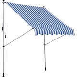 Outsunny Zunanje rolete z ročico, teleskopskim okvirjem in nastavljivim kotom, bele in modre barve, 200x150 cm, (20744478) Cene