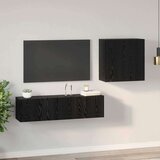 vidaXL Set TV ormarića s policom s pohranom s vratima 4 pcs Crni hrast 120 x 30 x 30 cm | shoptok.hr