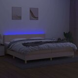  Box spring s madracem LED krem 200x200 cm od tkanine | shoptok.hr